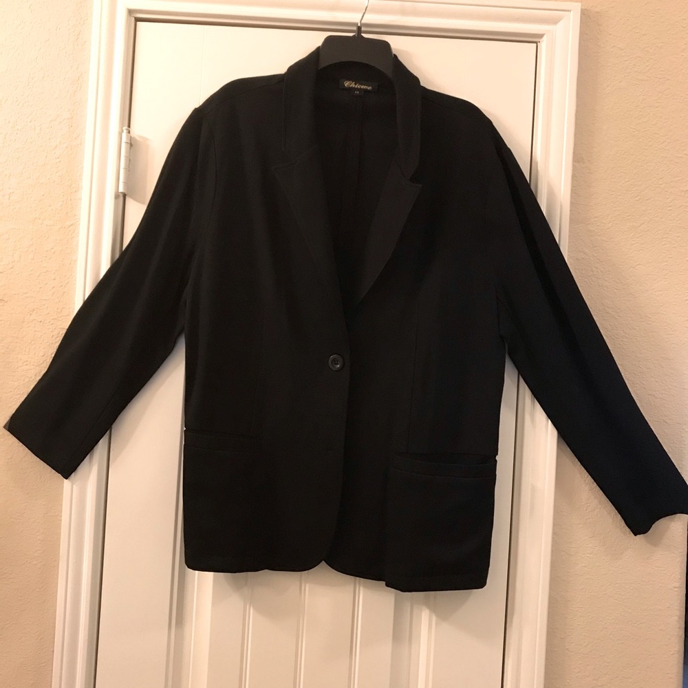 Nice feeling black classy jacket. Size 1x